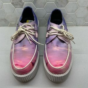 Women’s Pastel T.U.K Unisex Cloudscape Mondo White Creeper Shoes Sz USM7